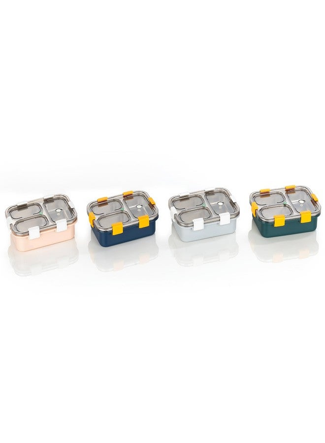 Celltone حاوية طعام Celltone Microsafe المصنوعة من الفولاذ المقاوم للصدأ 304 - مانعة للتسرب، آمنة للاستخدام في الثلاجة والفرن والميكروويف، تخزين طعام محمول (3 أقسام، أزرق فاتح) - Image 5